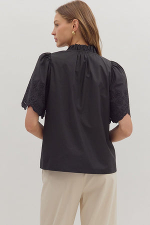 Vera Blouse w/ Flare Embroidered Sleeve