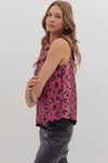 Sleeveless Shoulder Detail Leopard Top