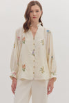 Dainty Botanical Floral Embroidered Blouse
