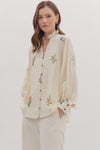 Dainty Botanical Floral Embroidered Blouse
