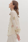 Dainty Botanical Floral Embroidered Blouse