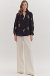 Dainty Botanical Floral Embroidered Blouse