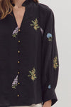 Dainty Botanical Floral Embroidered Blouse