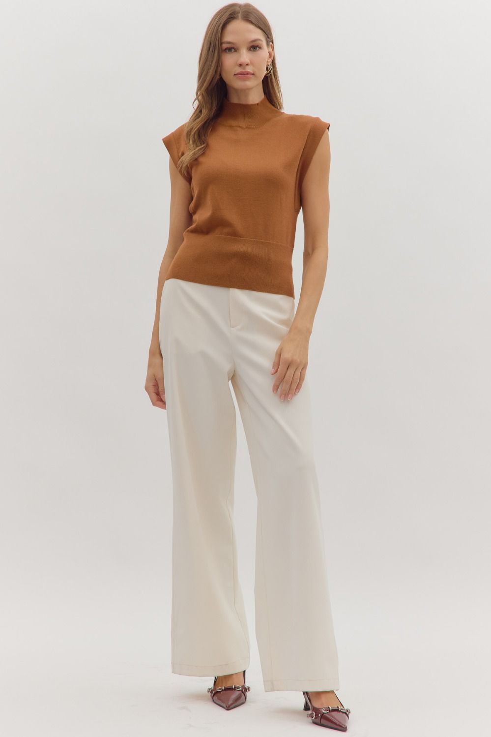 Bestselling Solid Cap Sleeve Mock Neck