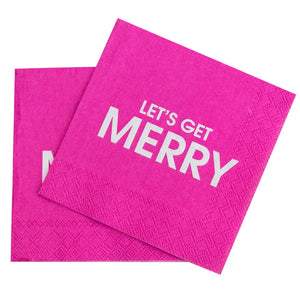 Let's Get Merry - Holiday Cocktail Napkins