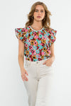 Fall floral blouse