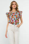 Fall floral blouse
