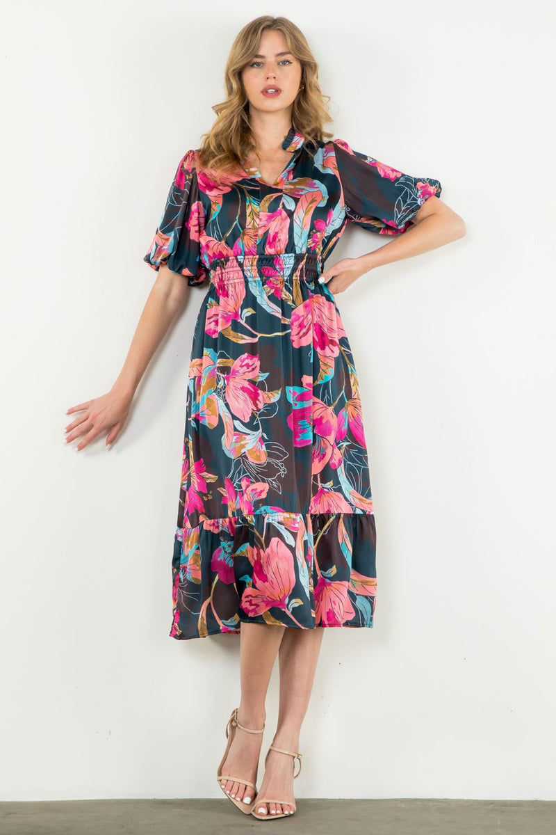 THML Puff Sleeve floral maxi