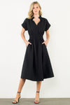 THML Black Textured Midi
