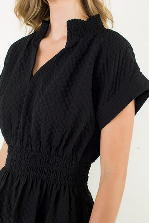 THML Black Textured Midi