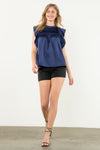 THML Silky Pleated Bodice Blouse