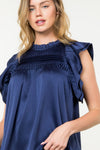 THML Silky Pleated Bodice Blouse