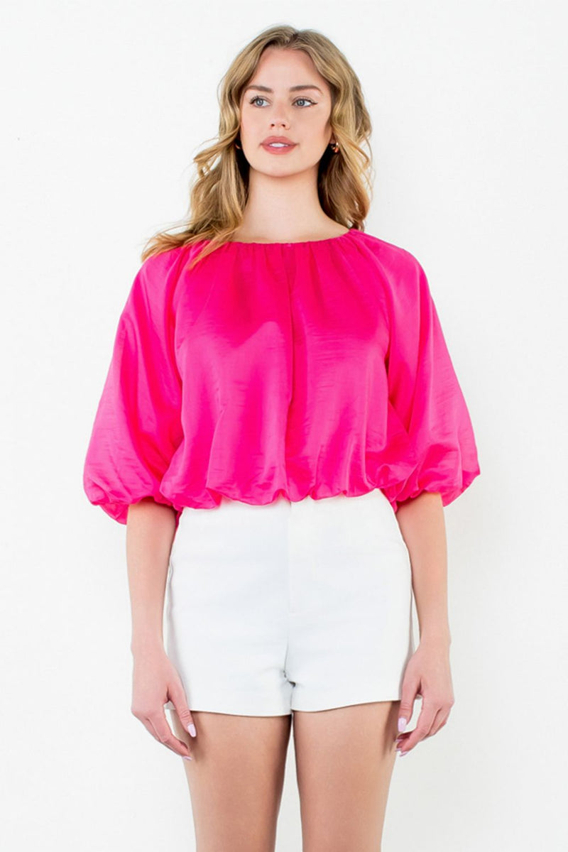 THML Puff Sleeve Bubble Blouse