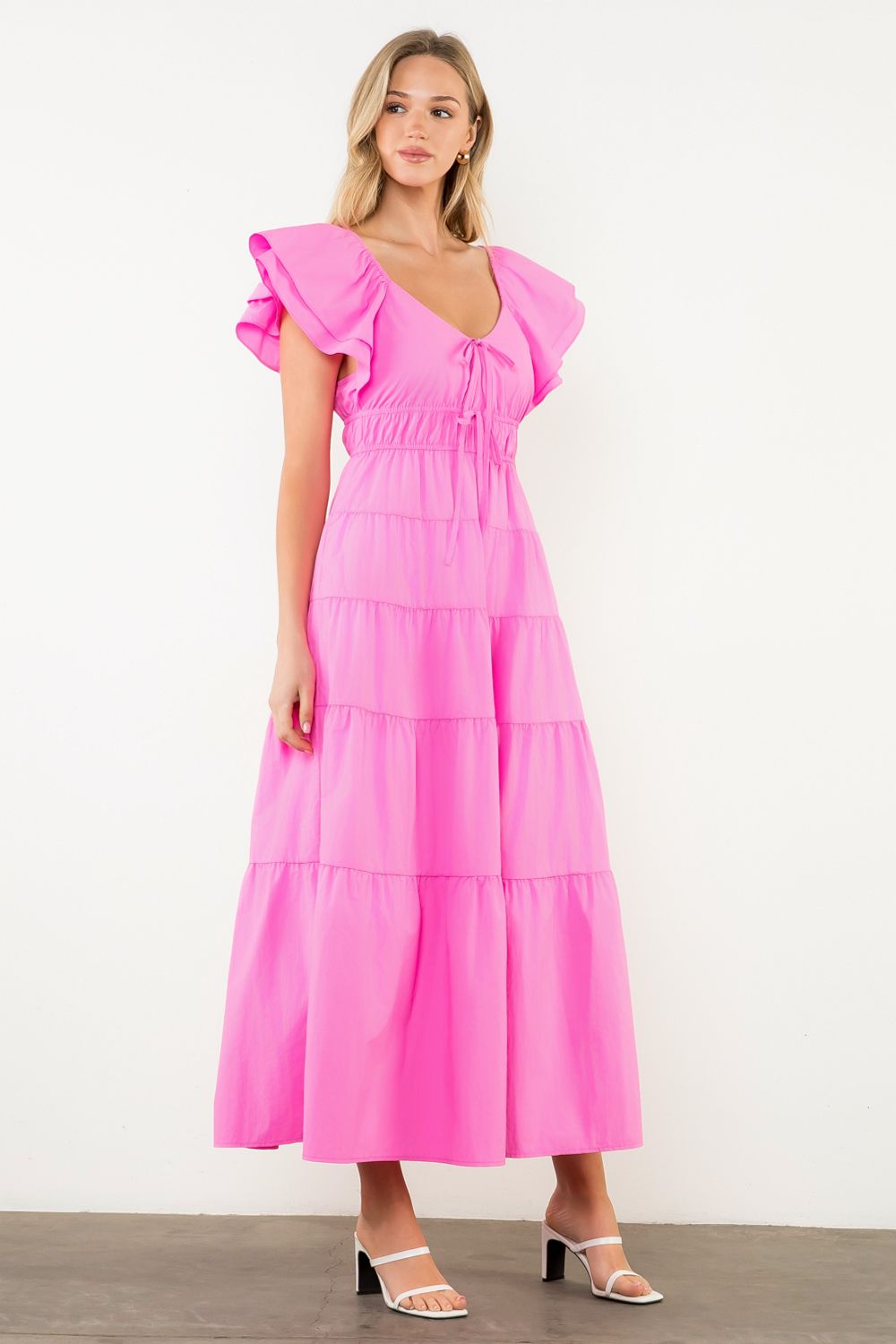 pink poplin maxi dress Serenita Poplin Maxi Dress - Pink