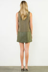 THML Sleeveless Mixed Media Dress