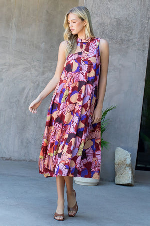 THML Back Tie Floral Midi