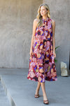THML Back Tie Floral Midi