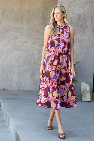 THML Back Tie Floral Midi