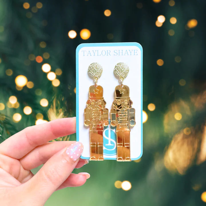 Taylor Shaye Acrylic Mirror Nutcracker Gold