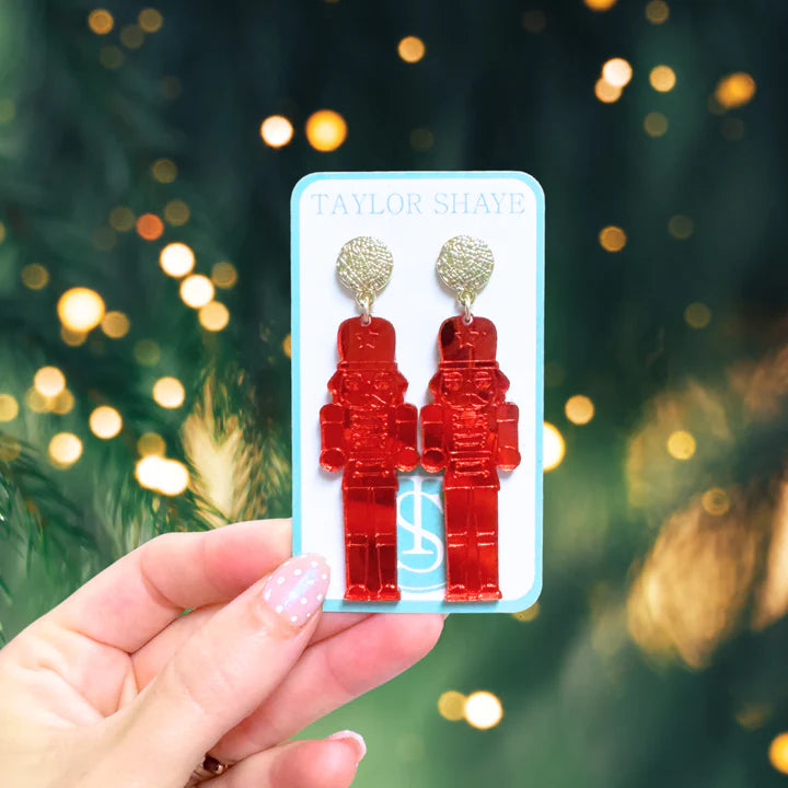 Taylor Shaye Acrylic Mirror Nutcracker Red