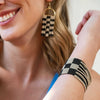 Ink and Alloy checkered stretch bracelet black