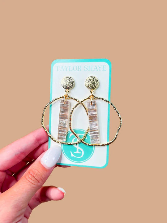 Taylor Shaye Rose Shimmer Stick Hoops