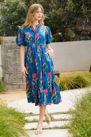 THML Blue floral maxi