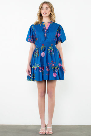 THML Blue Floral Mini Dress