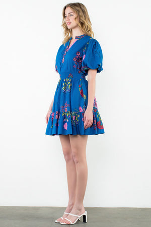 THML Blue Floral Mini Dress