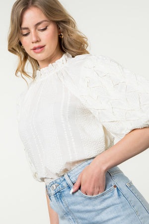 THML Textured detail blouse