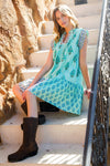 THML Aqua Multi Print Dress