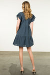 THML Navy Embroidered Dress