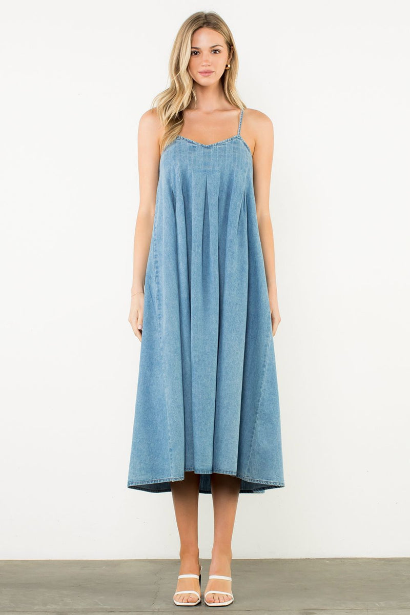 THML Denim Strap Midi