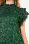 THML Green Metallic Shimmer Blouse