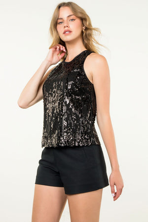 THML Sleeveless Sequin Detail Top