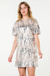 THML Sequin Puff Sleeve dress