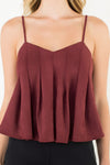 THML Maroon Suede Spaghetti Strap Top