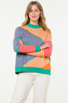 THML Abstract print sweater Green combo