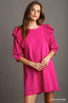 French terry dress with ruffle detail