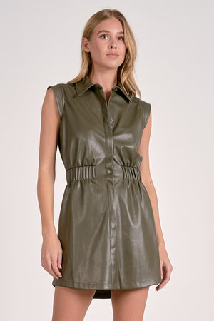 Elan Pleather Dress