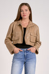 Elan Cropped Pleather Jacket