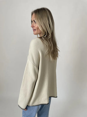 Oversized Stitched Cardigan