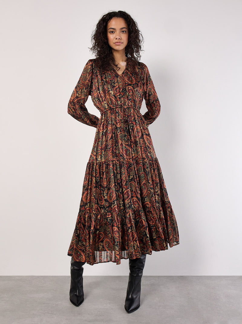 Apricot Fall Paisley Midaxi