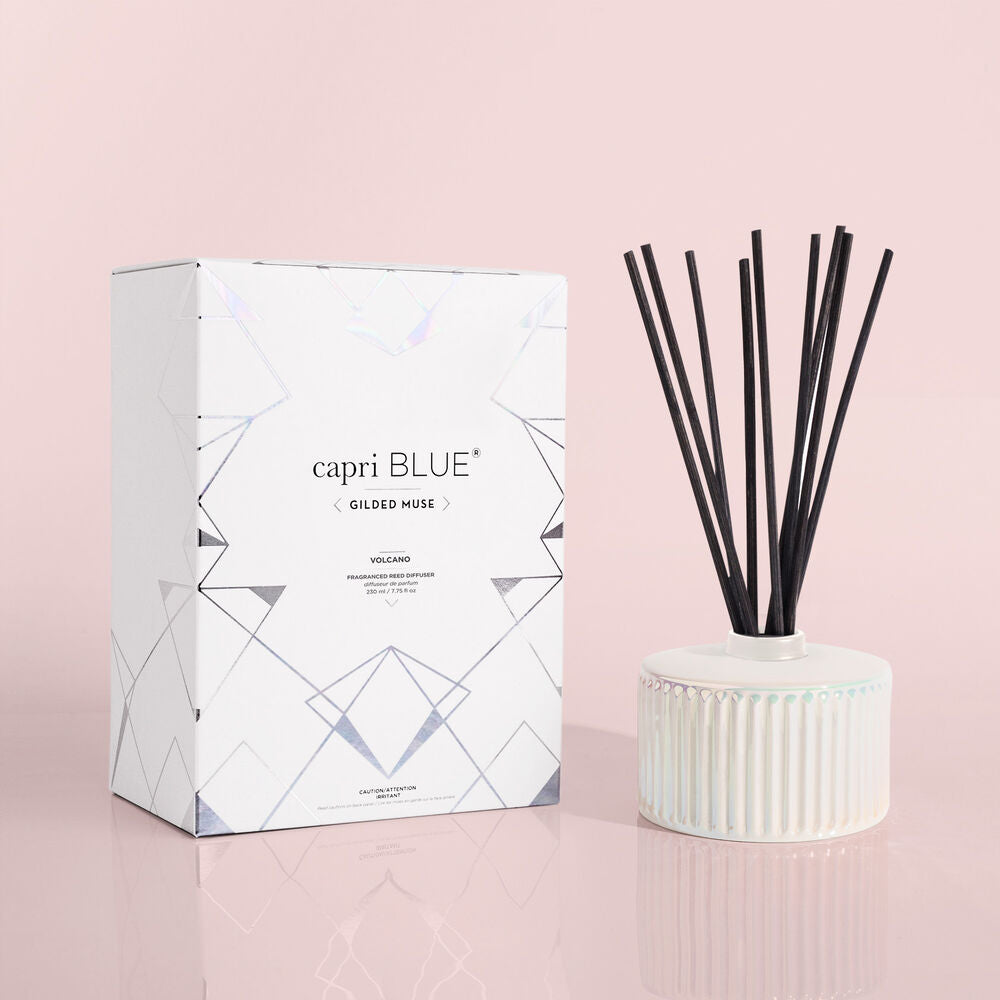 Capri Blue Volcano White Opal Gilded Reed Diffuser, 7.75 fl oz