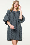 THML Button up puff sleeve dress