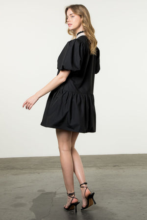 THML Puff sleeve dress BLACK