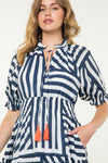 THML Navy Stripe Design Midi