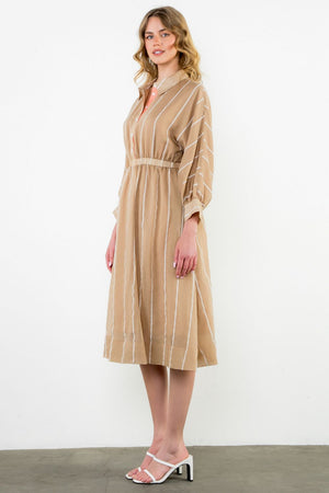 THML Neutral Stripe Midi