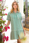 THML Stripe Drop Ruffle Dress