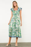 THML Smocked Flutter Sleeve Maxi